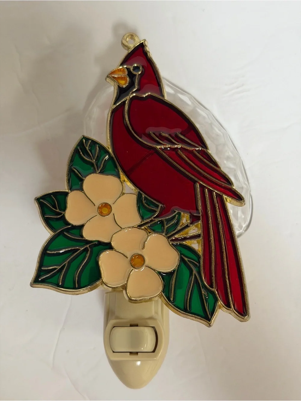 Red Cardinal Decorative Bird Perch Night Light